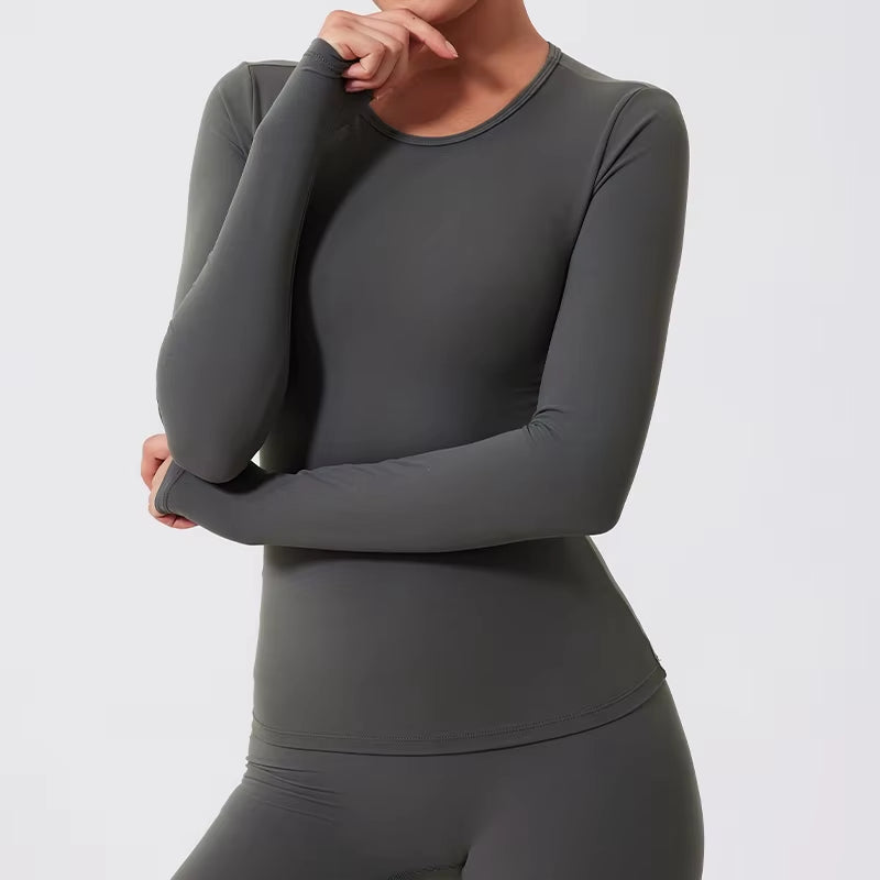 Sports Long Sleeved Shirts Women Casual Outdoor Top Gym Fitness Wear T-Shirt Yoga Shirt Push up Workout Clothes Women