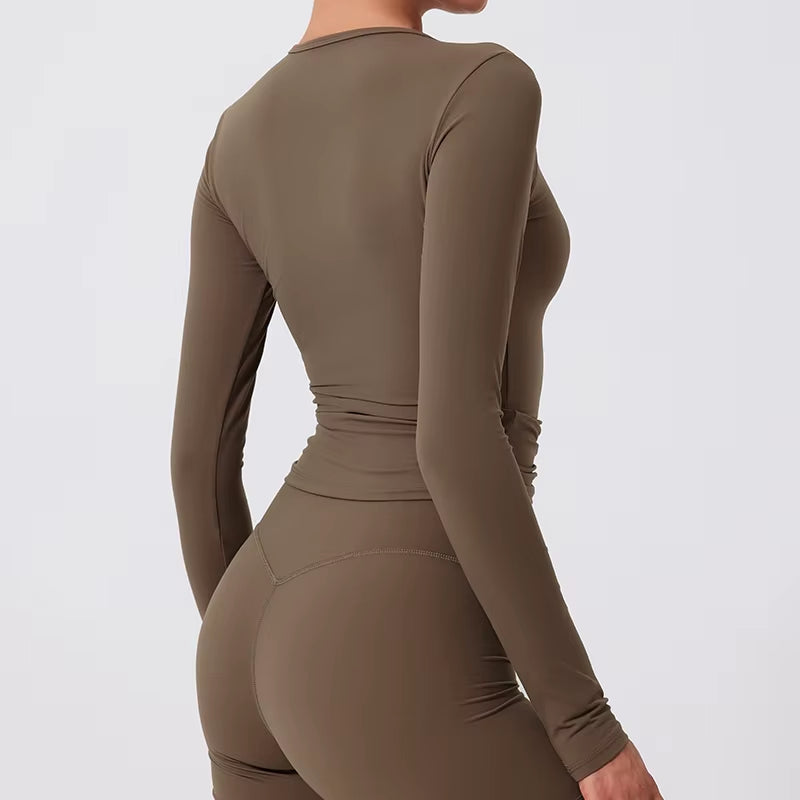 Sports Long Sleeved Shirts Women Casual Outdoor Top Gym Fitness Wear T-Shirt Yoga Shirt Push up Workout Clothes Women