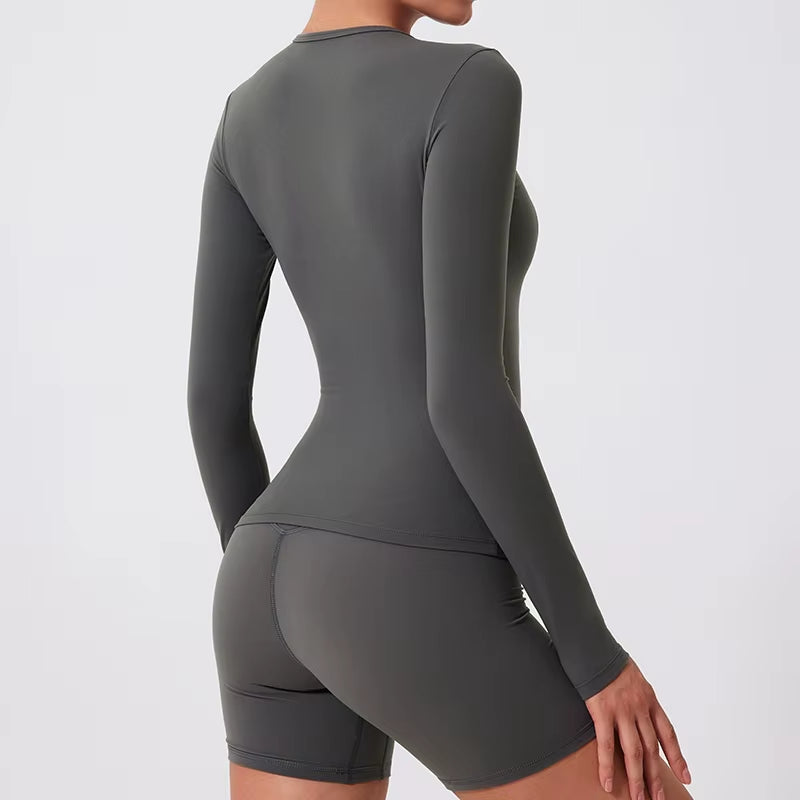 Sports Long Sleeved Shirts Women Casual Outdoor Top Gym Fitness Wear T-Shirt Yoga Shirt Push up Workout Clothes Women