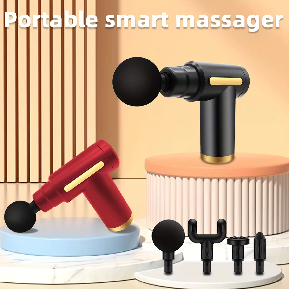 Long Endurance TYPE-C Mouth Electric Massager with Six Adjustable Levels, Silent Fascia Gun, Multifunctional Button Fascia Gun