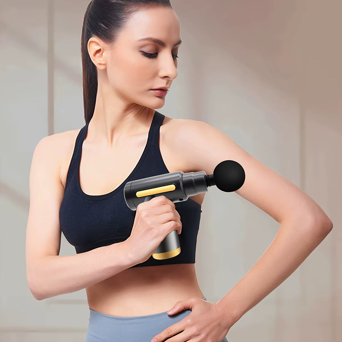Long Endurance TYPE-C Mouth Electric Massager with Six Adjustable Levels, Silent Fascia Gun, Multifunctional Button Fascia Gun