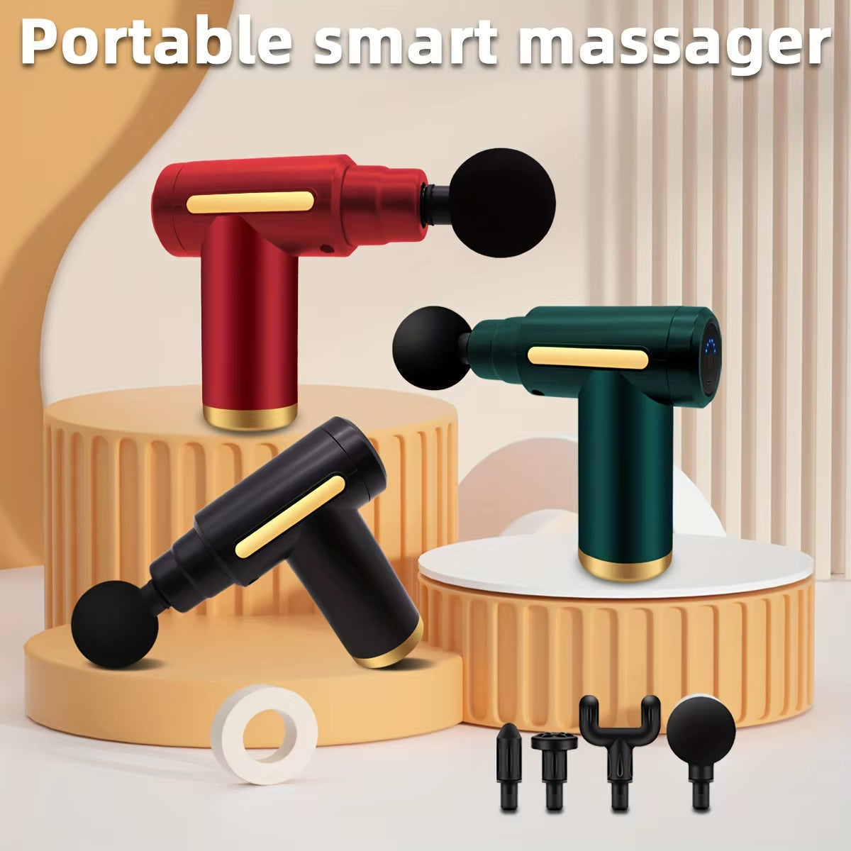 Long Endurance TYPE-C Mouth Electric Massager with Six Adjustable Levels, Silent Fascia Gun, Multifunctional Button Fascia Gun