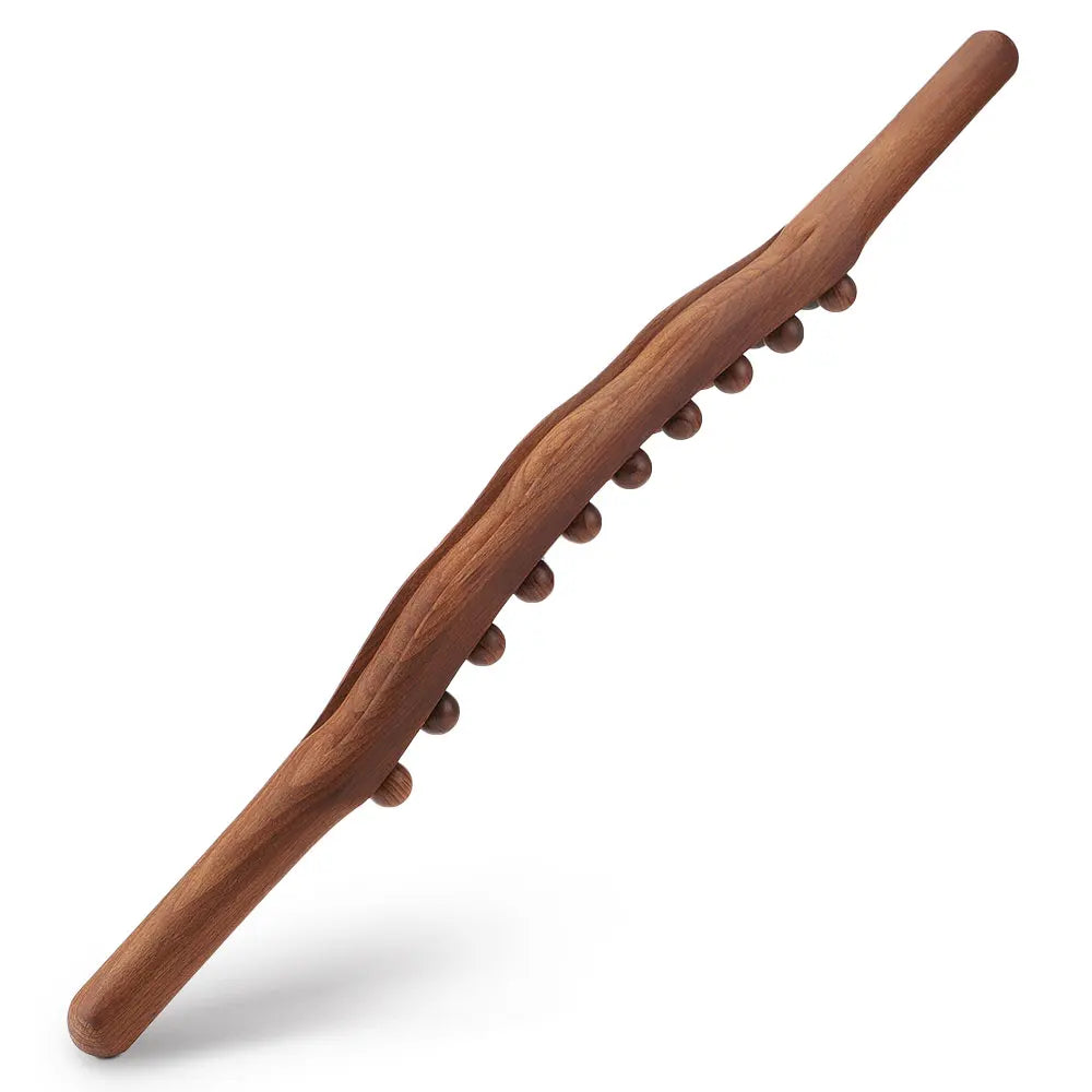 20/8 Beads Universal Back Massage Tendons Beech Wood Scraping Stick Point Treatment Guasha Relax Therapy Tool Abdominal Massager
