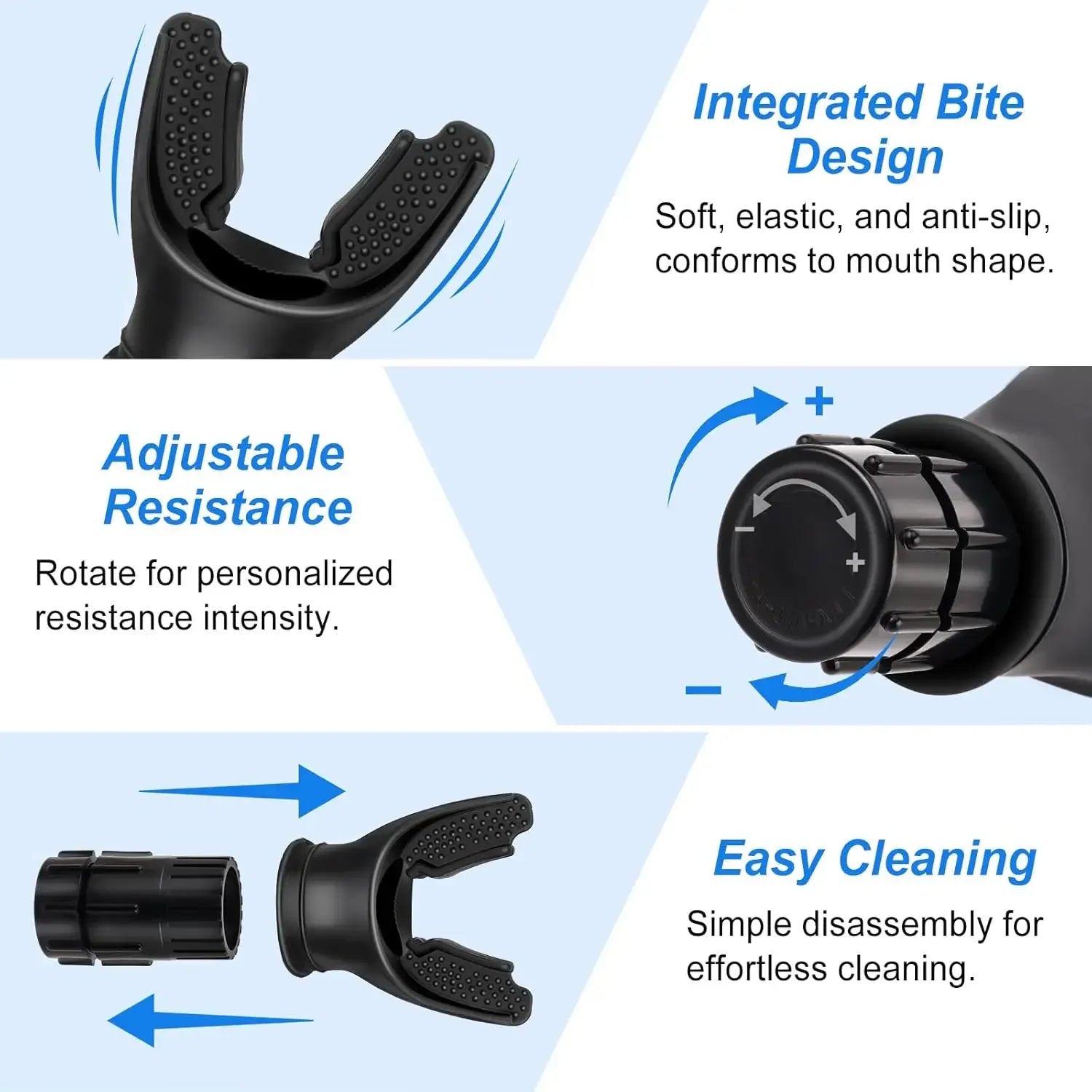 1/2Pcs Food Grade Silicone Deep Breathing Trainer Adjustable Levels Respiratory Exerciser for Sports & Entertainment