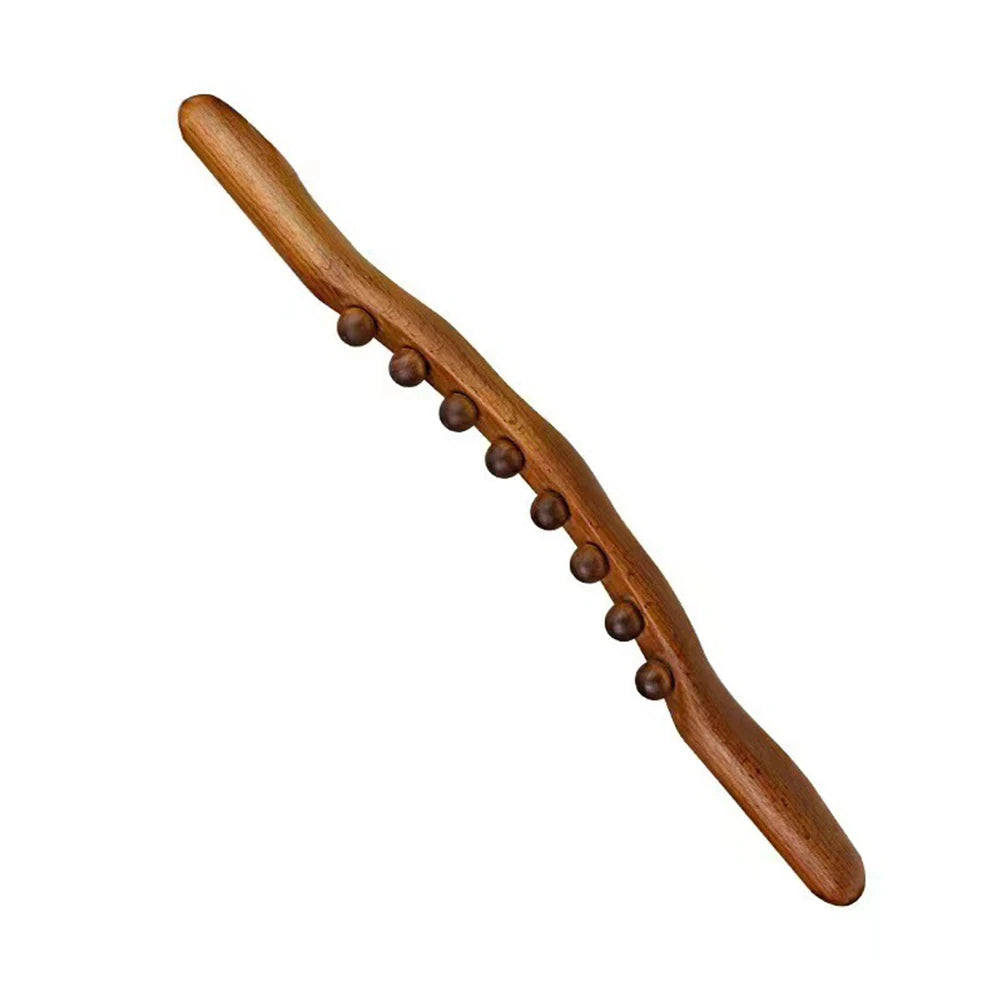20/8 Beads Universal Back Massage Tendons Beech Wood Scraping Stick Point Treatment Guasha Relax Therapy Tool Abdominal Massager