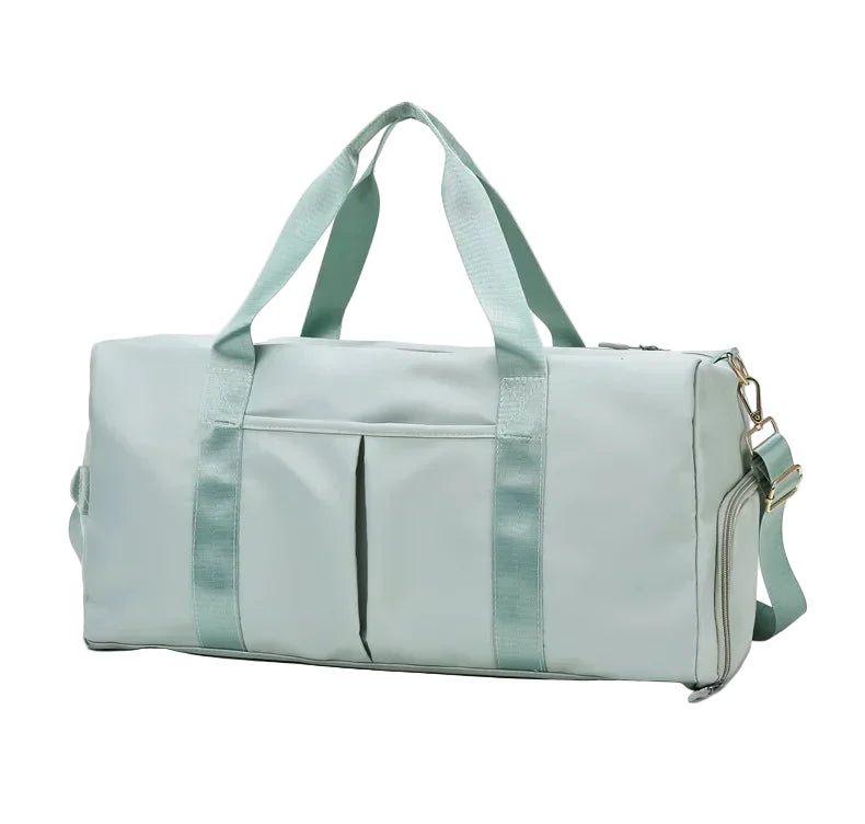 Outdoor Waterproof Nylon Sports Gym Bags Men Women Training Fitness Travel Handbag Yoga Mat Sport Bag with Shoes Compartment